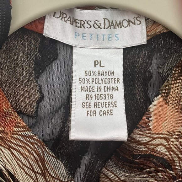 Draper's & Damon's Large P Floral Abstract Button Blazer Jacket Sheer Burnout - Picture 5 of 12